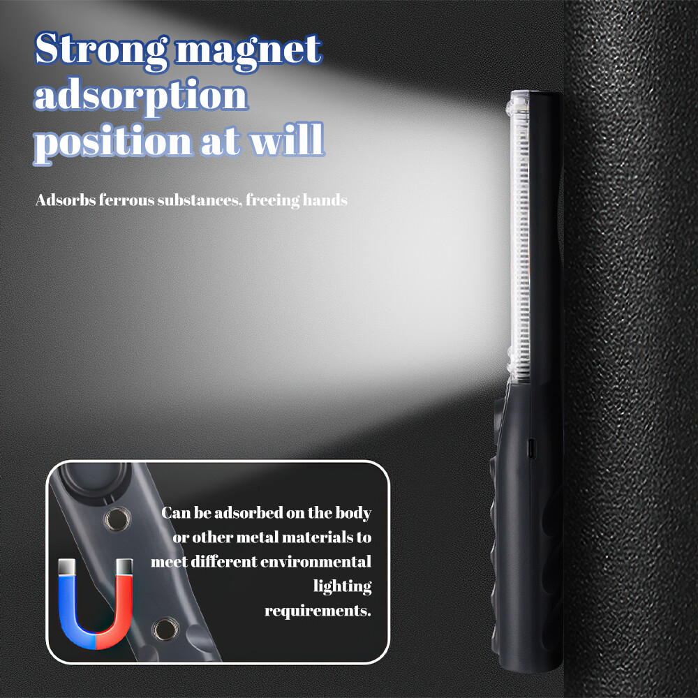 Magnetic LED Work Light Portable Flashlight with Hanging Hook USB Rechargeable