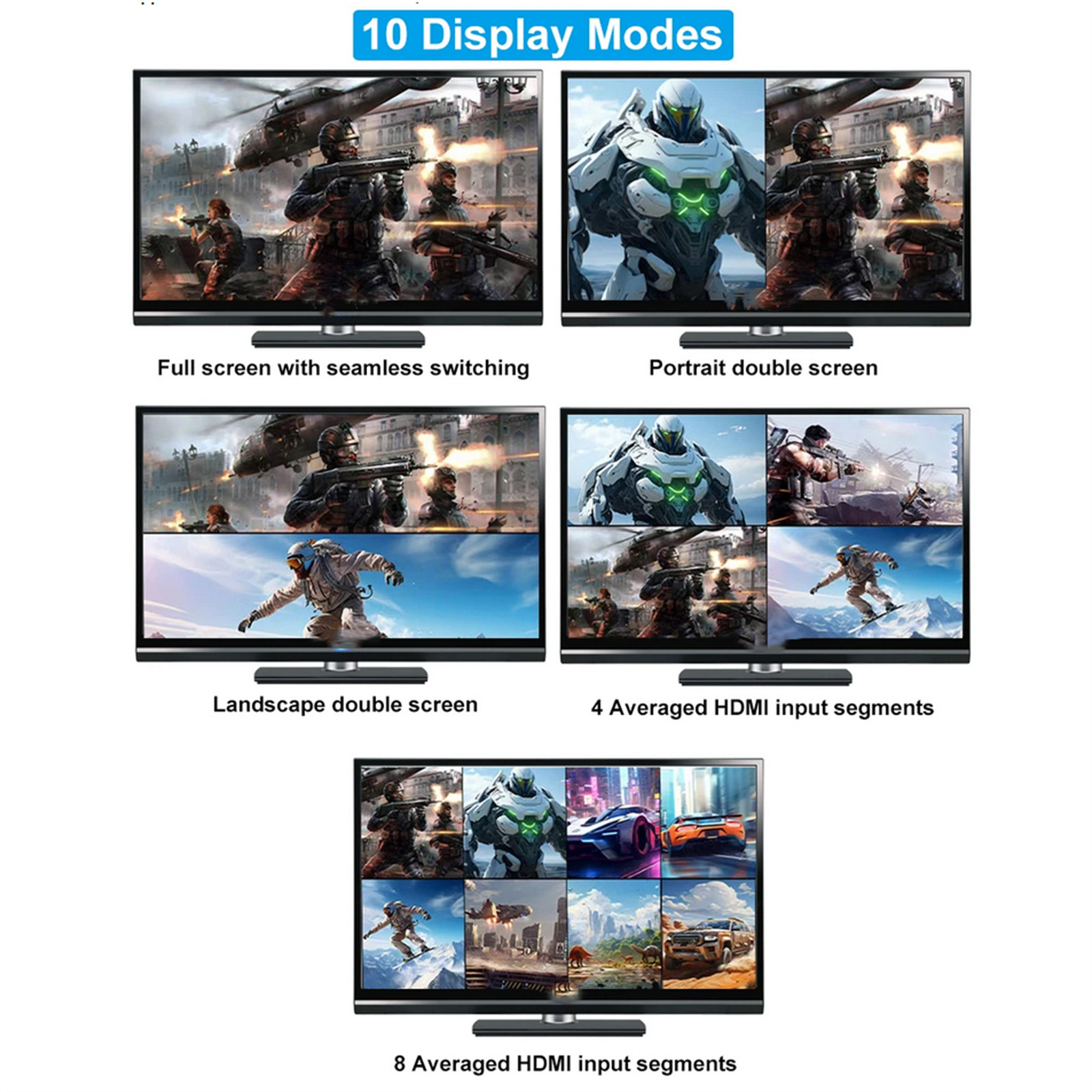 HDMI 9x1 Multiviewer 4K 30hz 9 In 1 Out 1080P Screen Multi-Viewer Switch Box