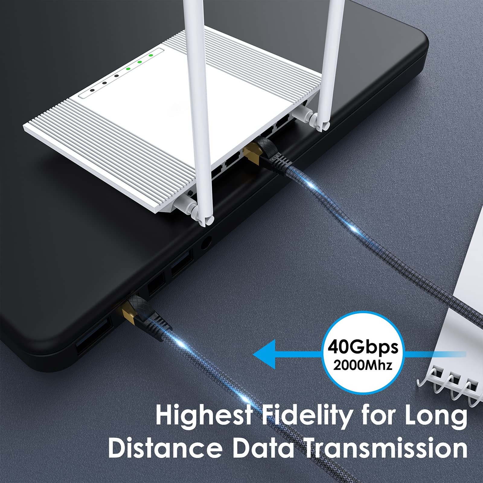 Cat 8 Ethernet Cable - 6 ft, High Speed Gaming & Gigabit Ethernet, Heavy Duty ..