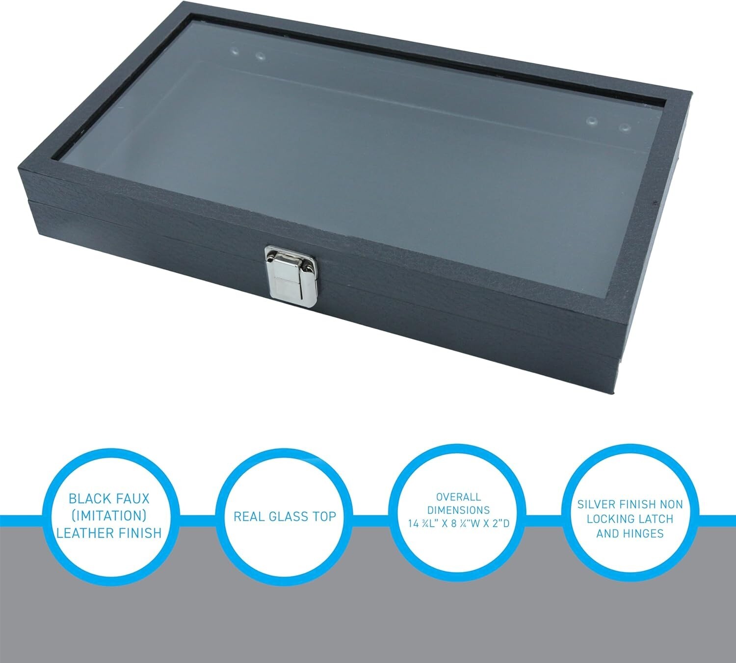 Set of 2 Glass Top Display Cases Jewelry Organizer Multi-Purpose Rings Bracelets