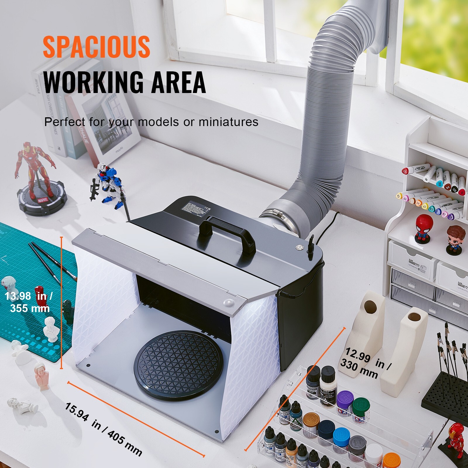 Airbrush Spray Booth Portable Hobby Airbrush Paint Spray Booth Dual Fans