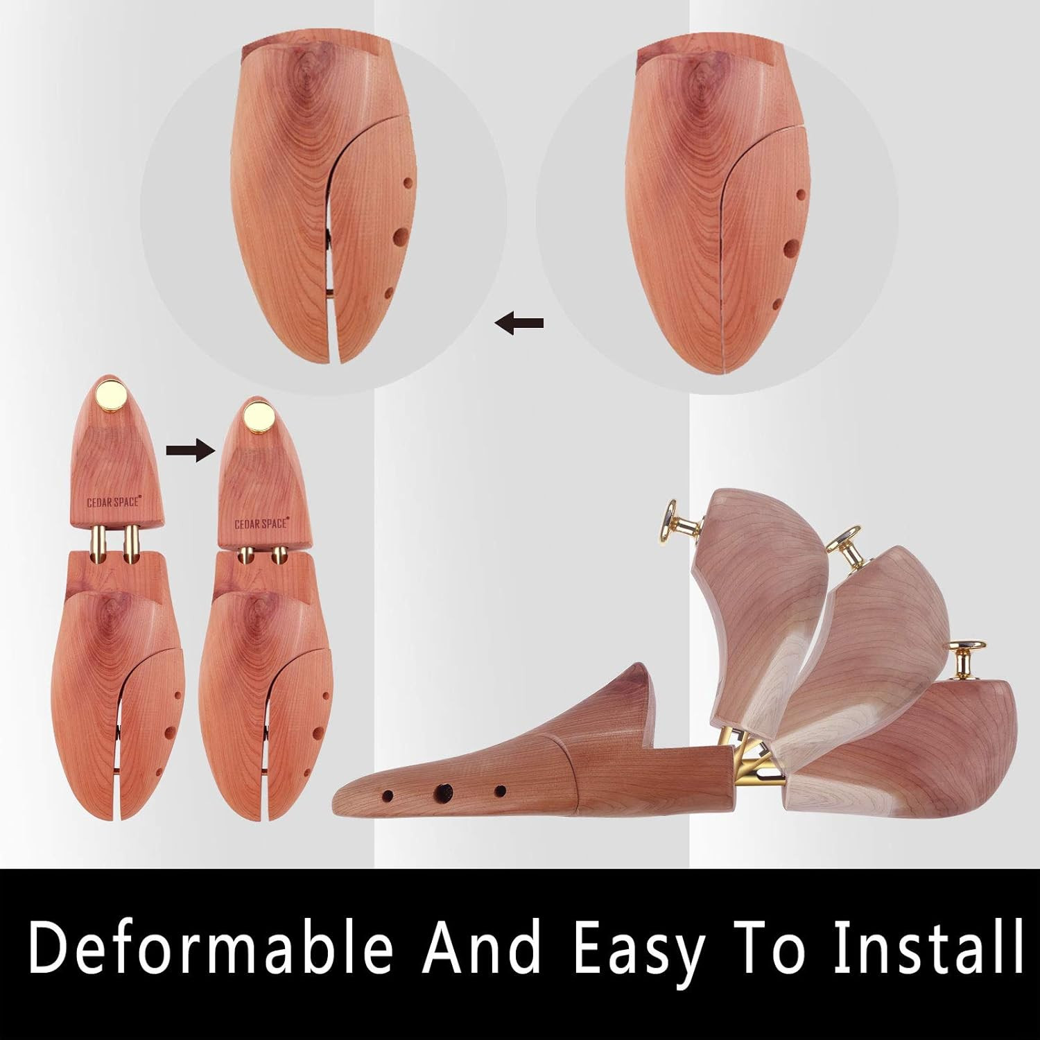 Cedar Shoe Trees for Men, 7.5-14 Sizes Cedar Shoe Trees, 2 Pairs Wooden Shoe Str