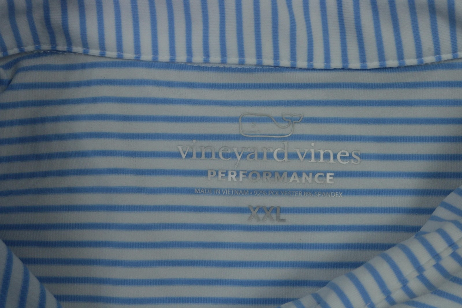 2027 PGA Frisco Polo Shirt Mens 2XL Blue Striped Performance Golf Vineyard Vines