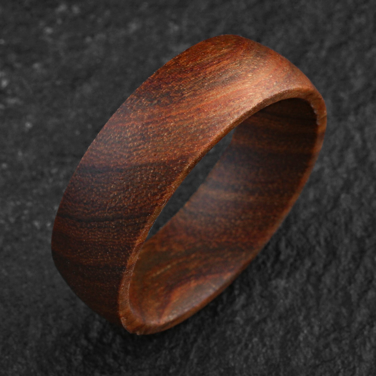Gorgeous Hawaiian Koa Wood Domed Wedding Band Ring 6mm or 8mm