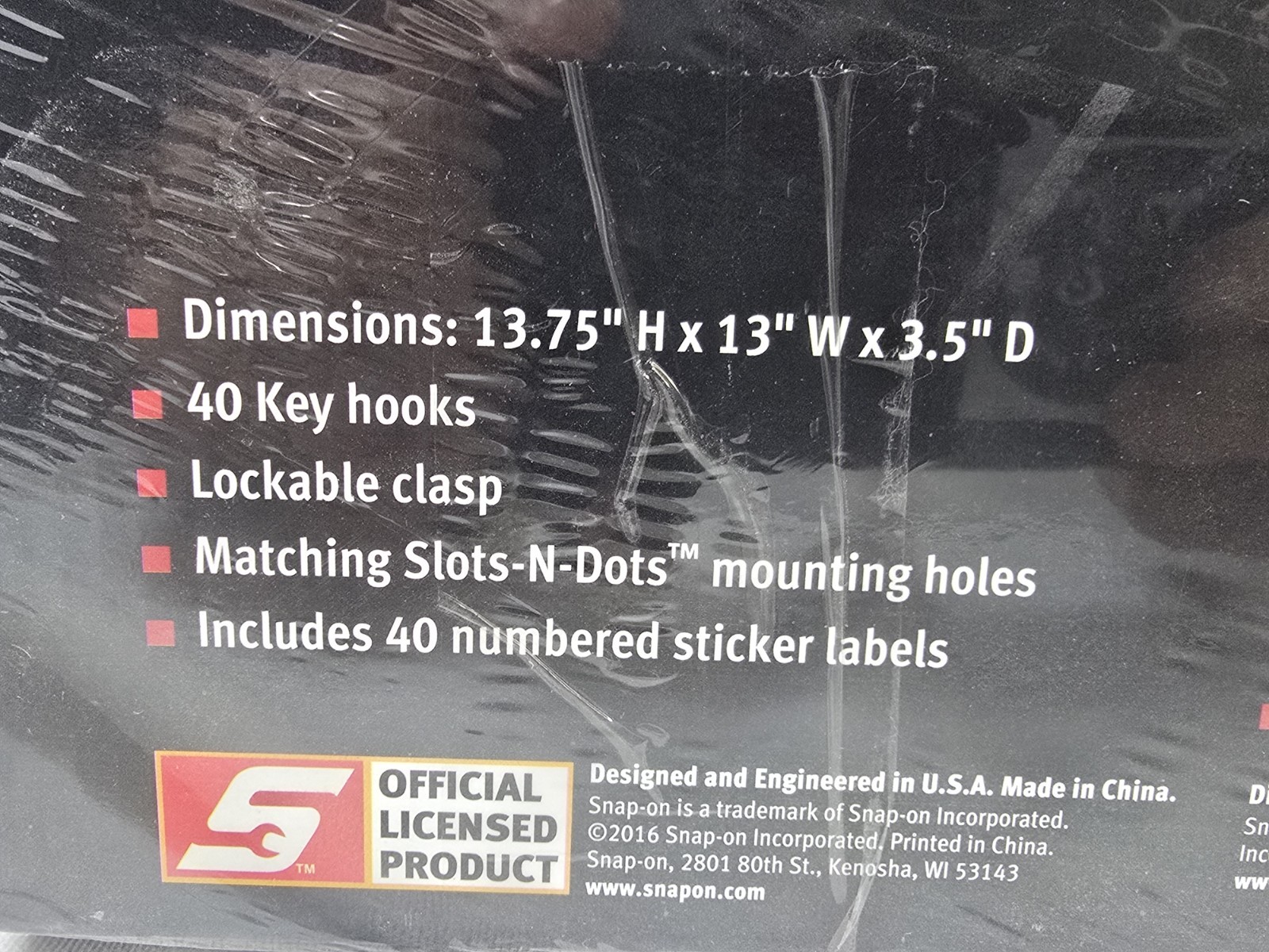 Snap On Tools Steel Locking Key Cabinet New Sealed NIB Snapon SSX16P121 Snap-On