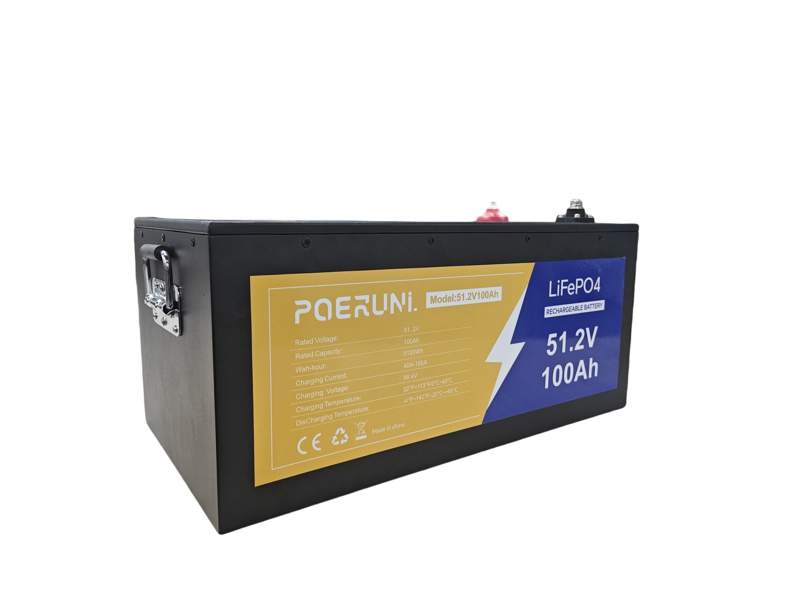 NEW 48V 100Ah LiFePO4 Lithium Battery 5120Wh Built-in BMS whit 58.4V 20A Charger
