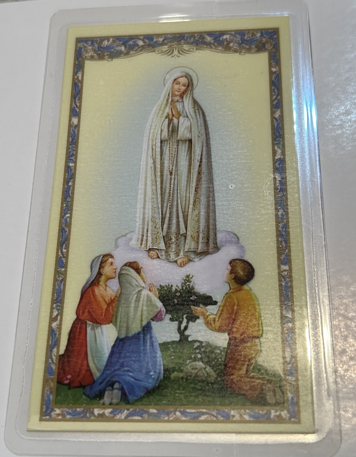 Holy Card - Novena To Our Lady Of Fatima - Laminated Catholic Prayer Card