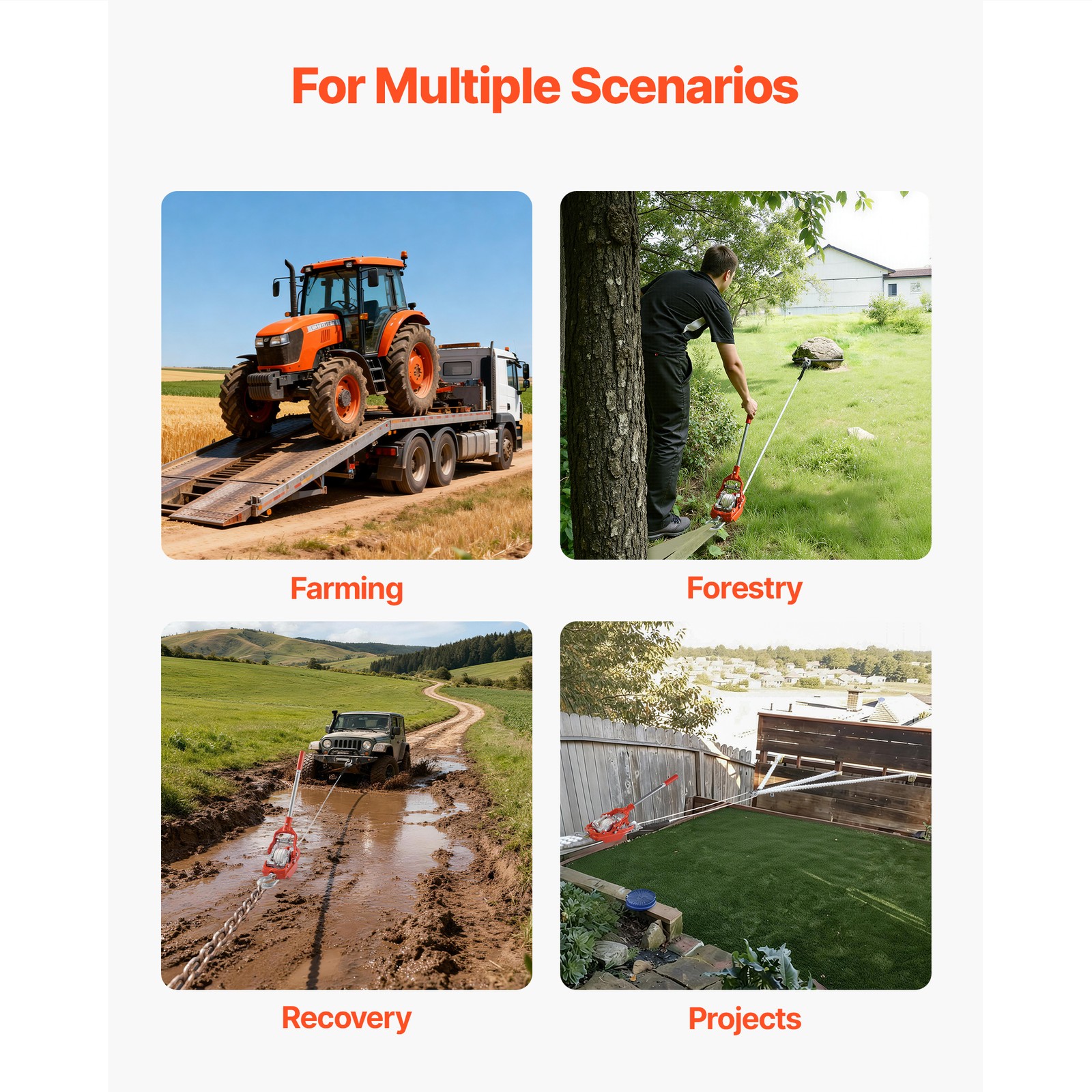 Uimoso Heavy-Duty Rope Puller with 6614 lbs Capacity and 35 ft Durable Rope