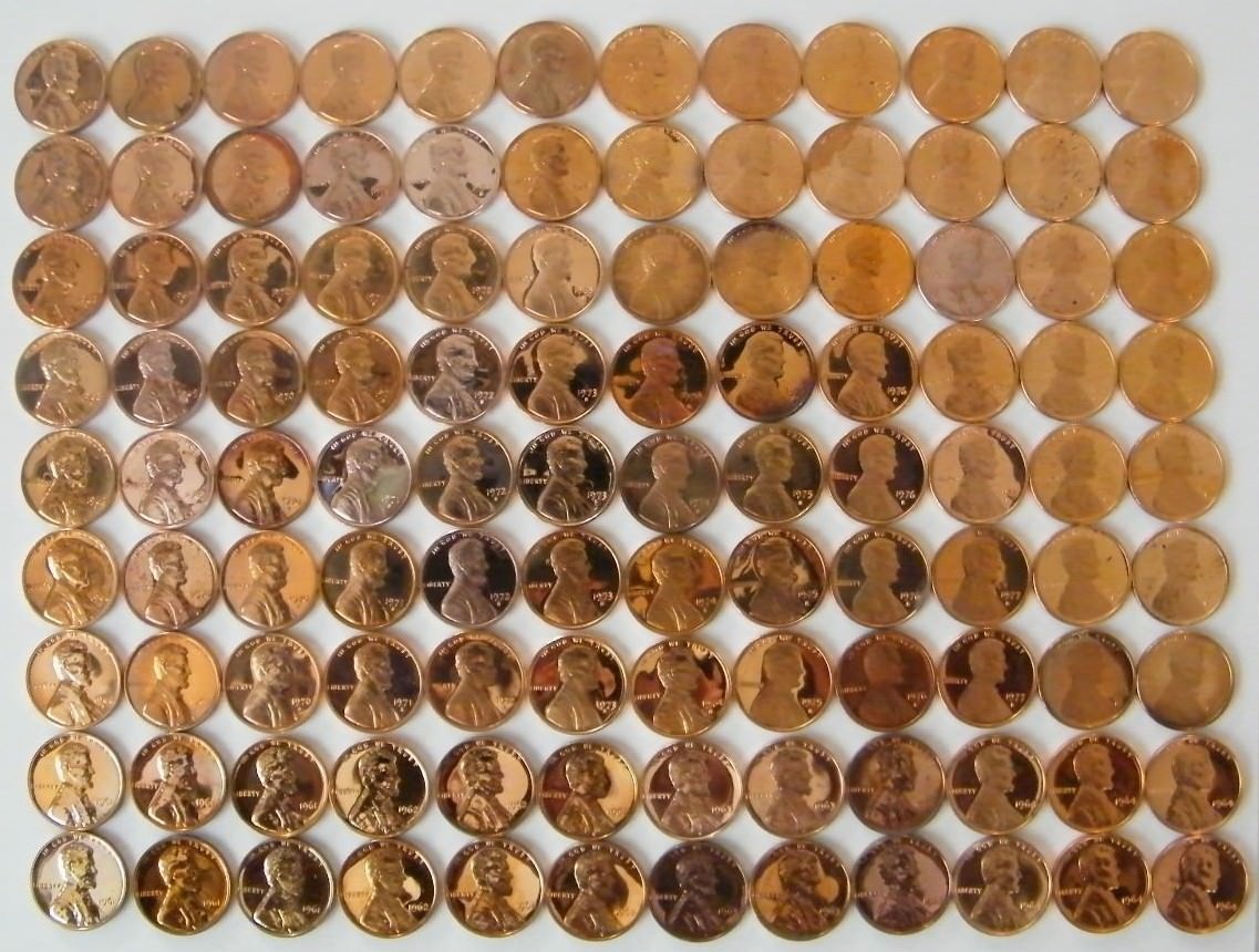 1960-1967 P-1968 -1979 S Lincoln Penny Proof 20 Coin Set US Mint minor issues
