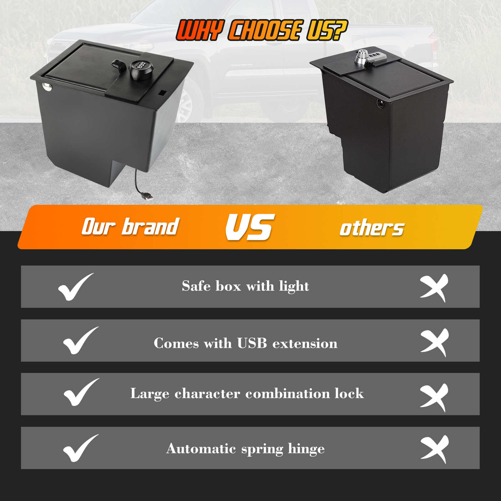 Center Console Safe GUN STORAGE 00016-89199 For 2010 - 2020 2024 TOYOTA 4Runner