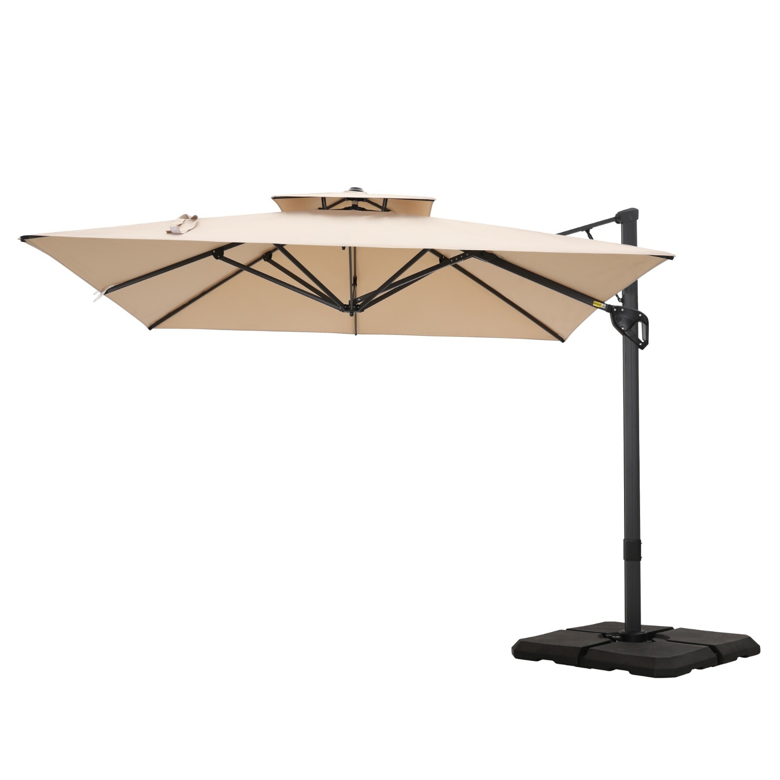 9x12 ft Cantilever Patio Umbrella Outdoor Large Square Umbrellas w/ 360°Rotation