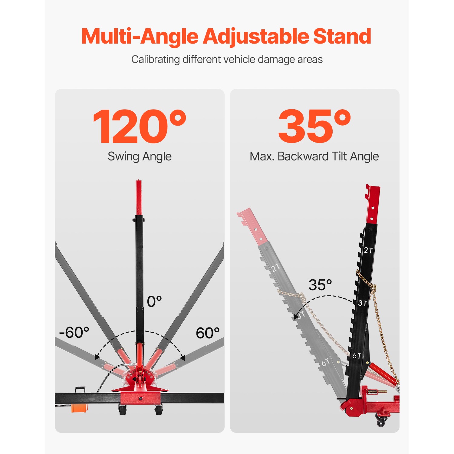 Auto Body Frame Puller Straightener 6T Car Frame Machine 6000PSI Foot Pump