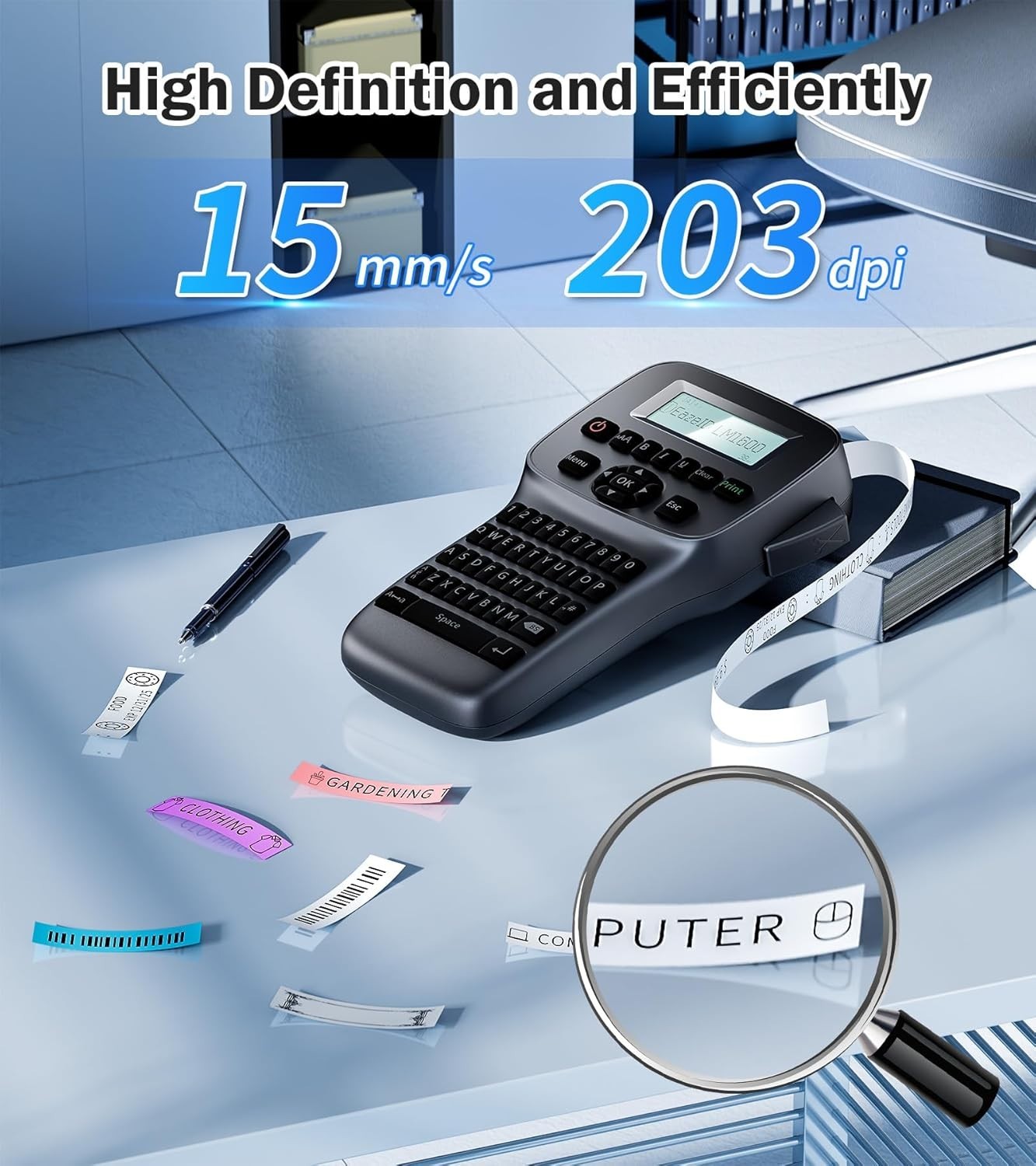 Bluetooth Label Maker Machine Handheld with Backlit Screen Compatible with DYMO