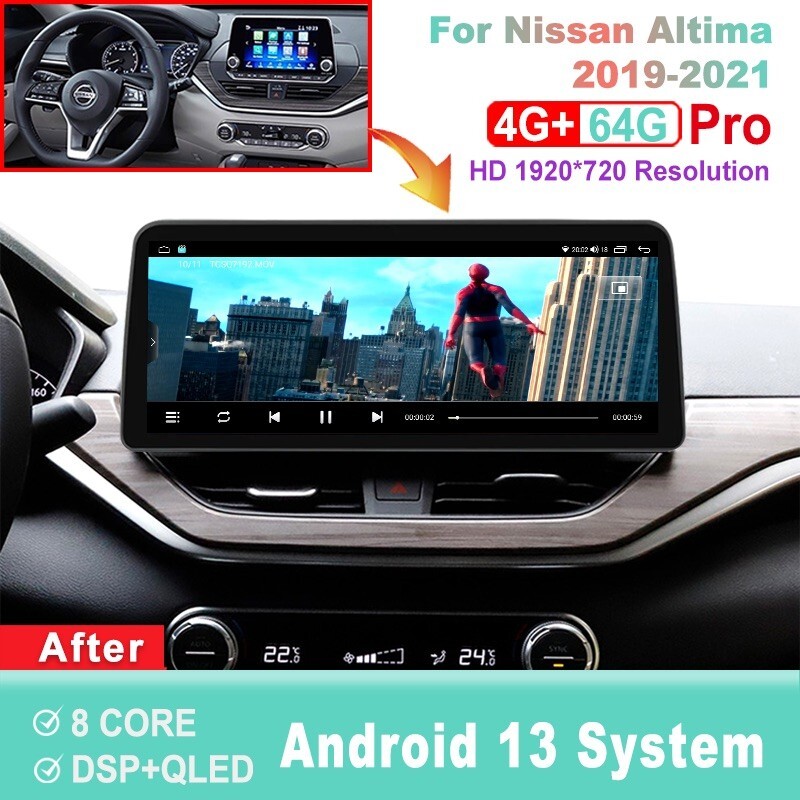 12.3 inch Screen Android Car Radio For Nissan Altima 2019-2021 CarPlay Head Unit