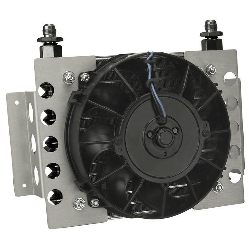 Derale Transmission Oil Cooler 13950; Atomic-Cool 12.75" x 9.375" 15 Row, 8" Fan