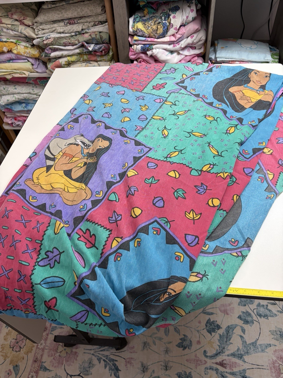 Vintage Disney POCAHONTAS Twin Fitted bed Sheet