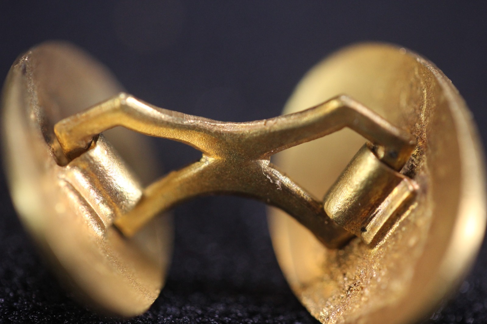 Antique Simons Gold Front Oval Cufflinks on Original Card NOS