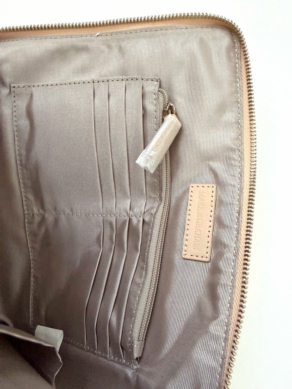 NEW! Mark & Graham Leather Commute Clutch Pouch Passport Travel Case, Mono: SLH