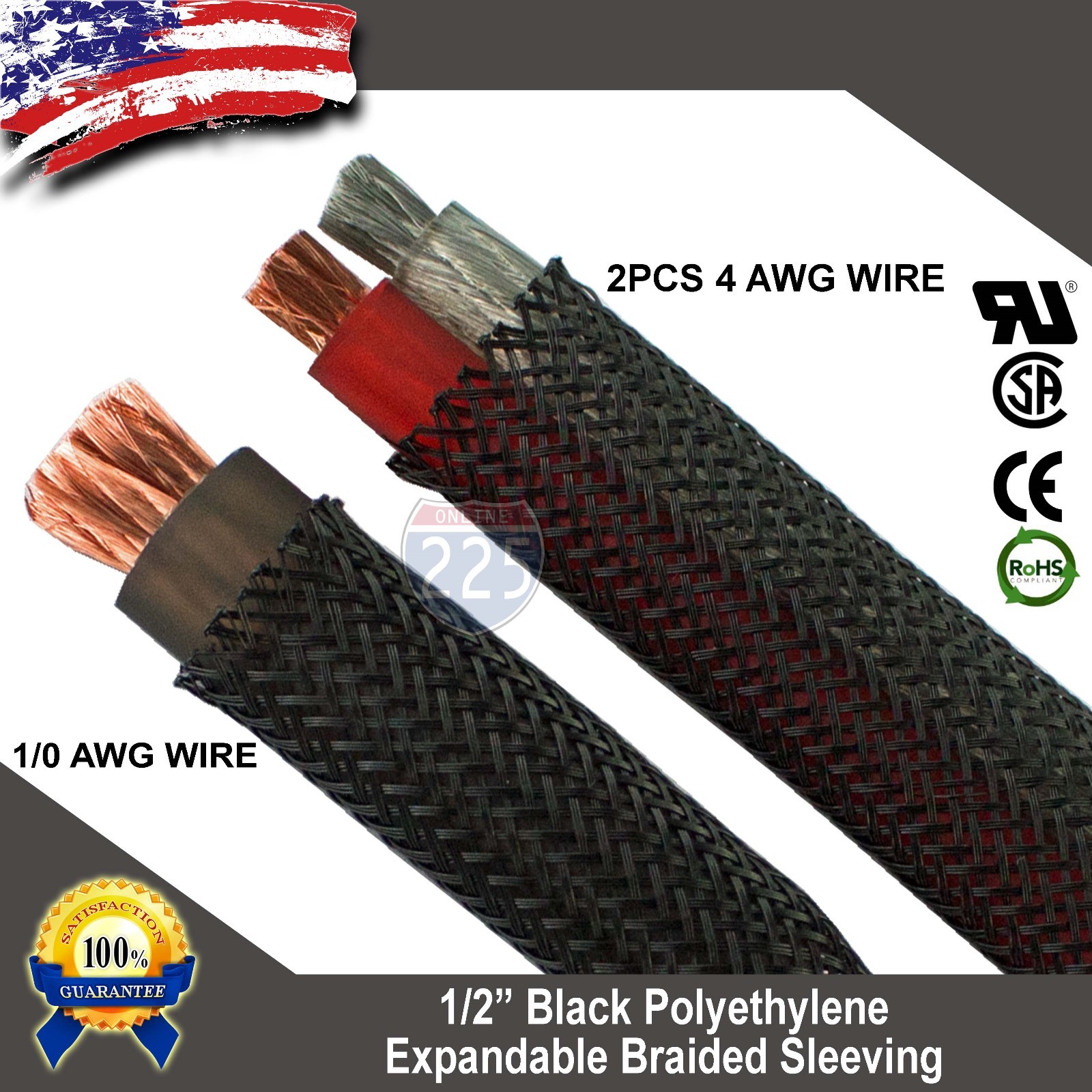 100 FT 1/2" Black Expandable Wire Cable Sleeving Sheathing Braided Loom Tubing