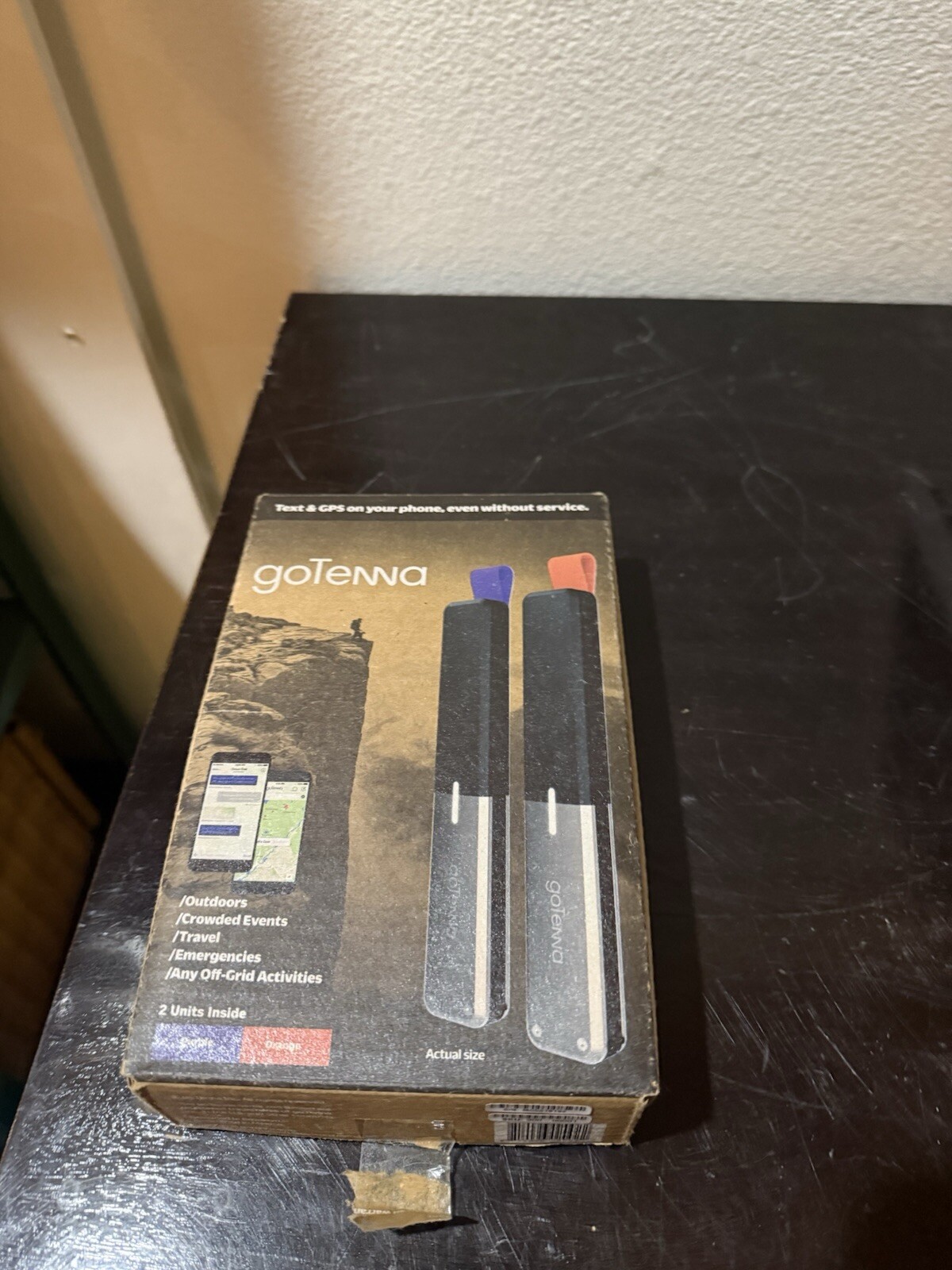 2 of GoTenna Off-Grid Texting SMS GPS Communicator Radio. Purple & Orange. 2x