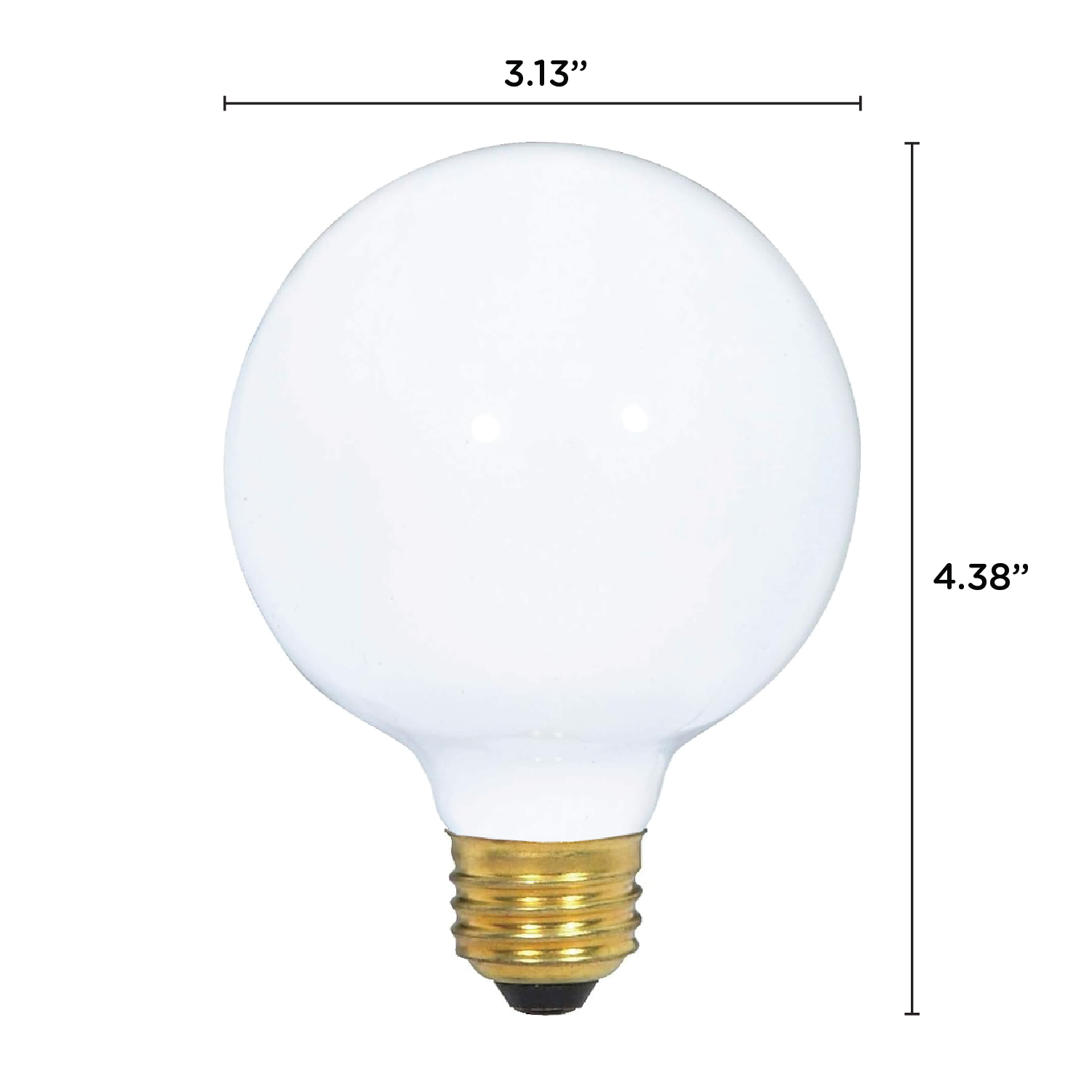 4 Pack White Globe Vanity Decorative Bulbs 120V 25W G25 Medium E26 Base Dimmable