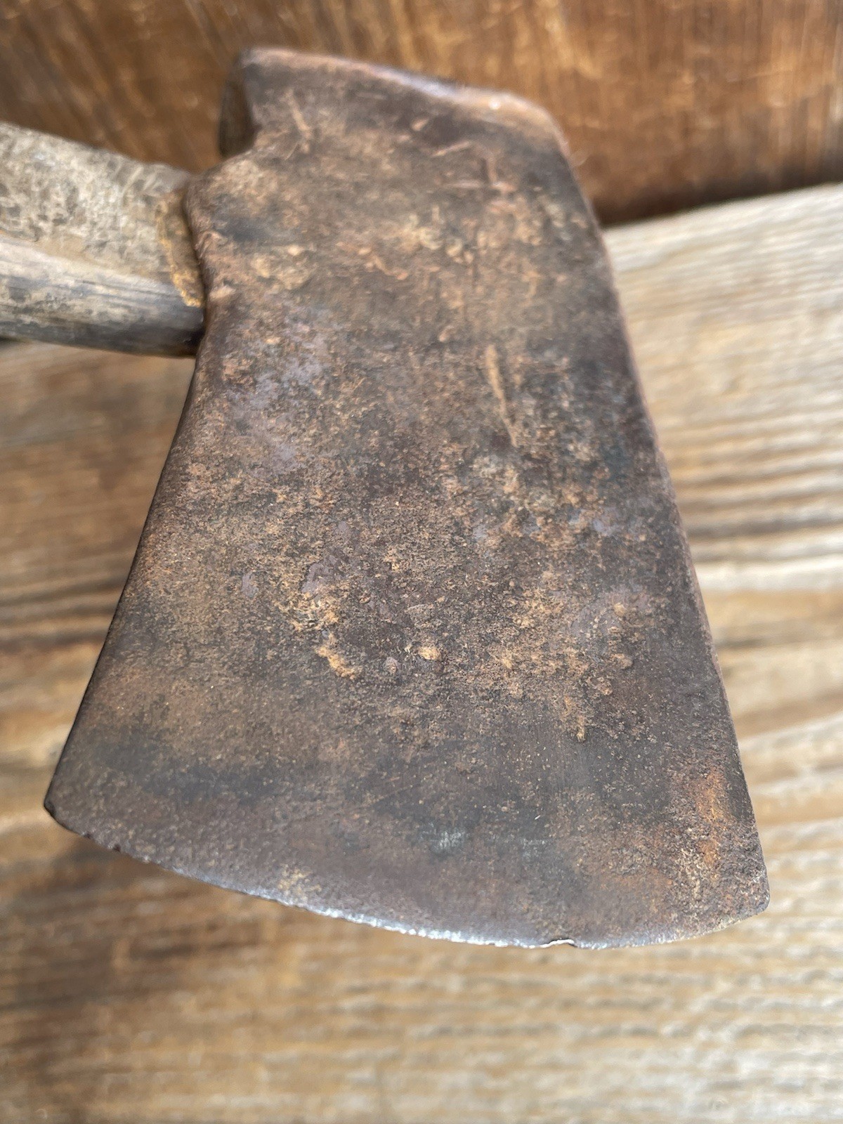 Revolutionary War 18th Century ~ Forged Iron Belt Hatchet Axe ~ Orig Handle