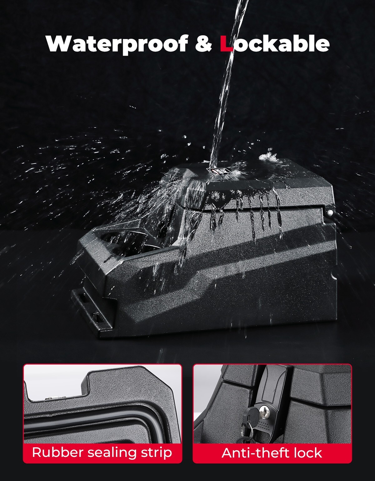 For Polaris Ranger XP 1000/ Crew XP 1000 Bench Seat Center Console Armrest Box