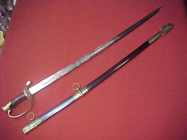 US MODEL 1850 STAFF & FIELD OFFICERS SWORD W/SCABBARD ~ QUALITY REPRODUCTION