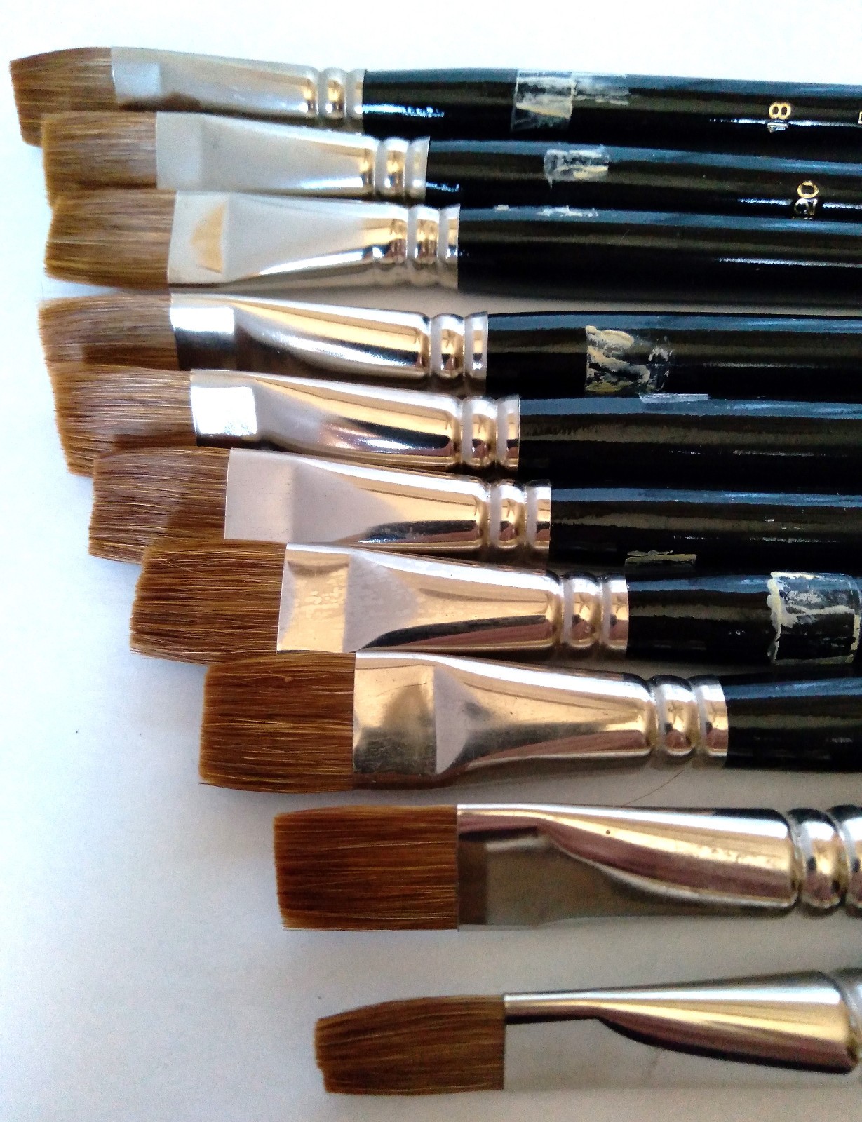 10 RED SABLE Artist Brushes |Comparable To GRUMBACHER 626-B