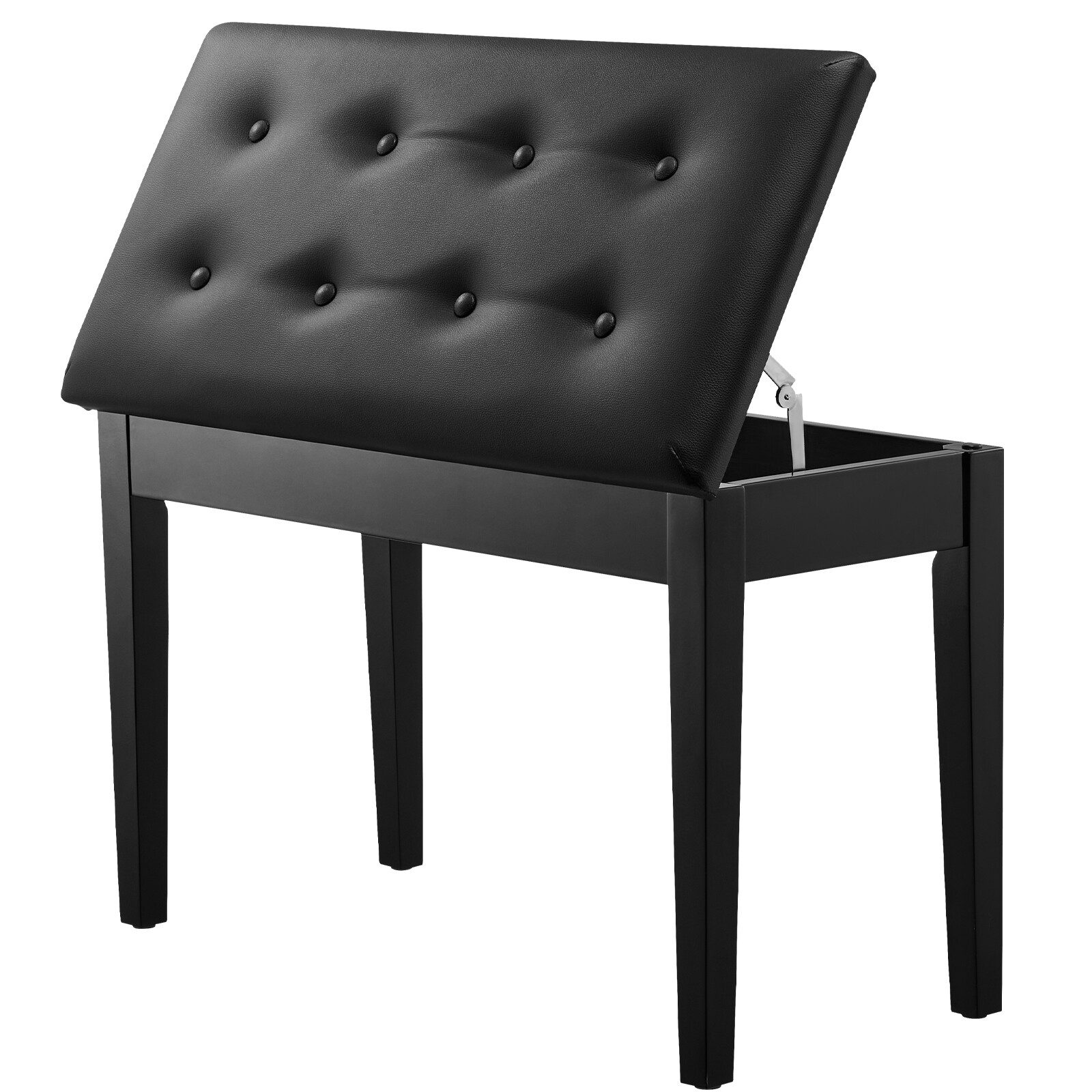 Duet Piano Keyboard Bench Storage Padded Chair Wooden Vanity Bookcase Stool