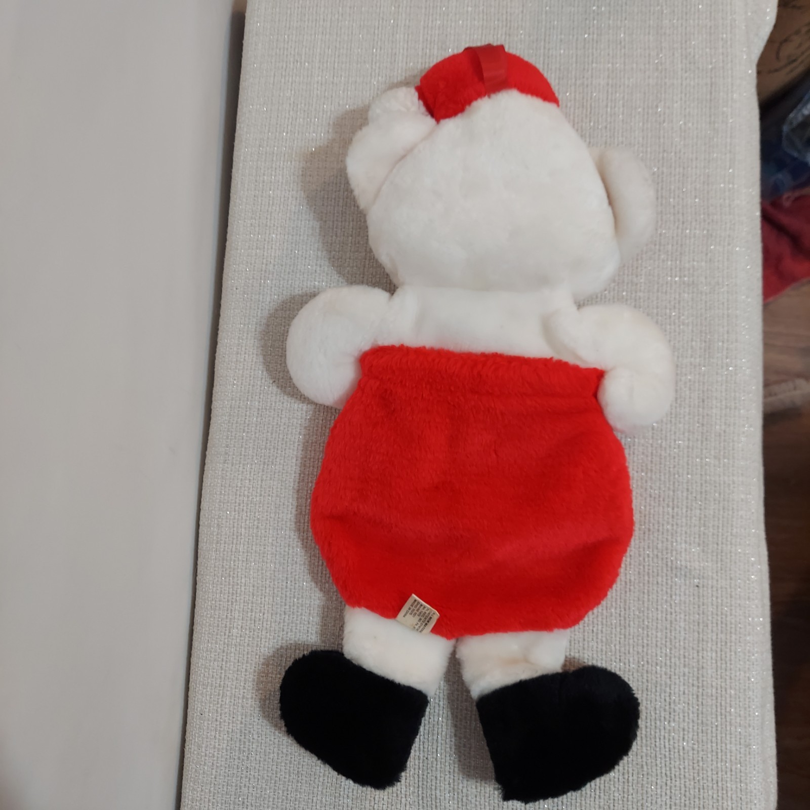 Vintage Santas Best 20" White Teddy Bear 1980s Christmas 3D Stocking Plush