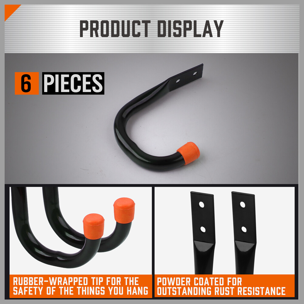 12 Packs Garage Storage Hooks Wall Mount Workshop Organizer Heavy Duty Steel