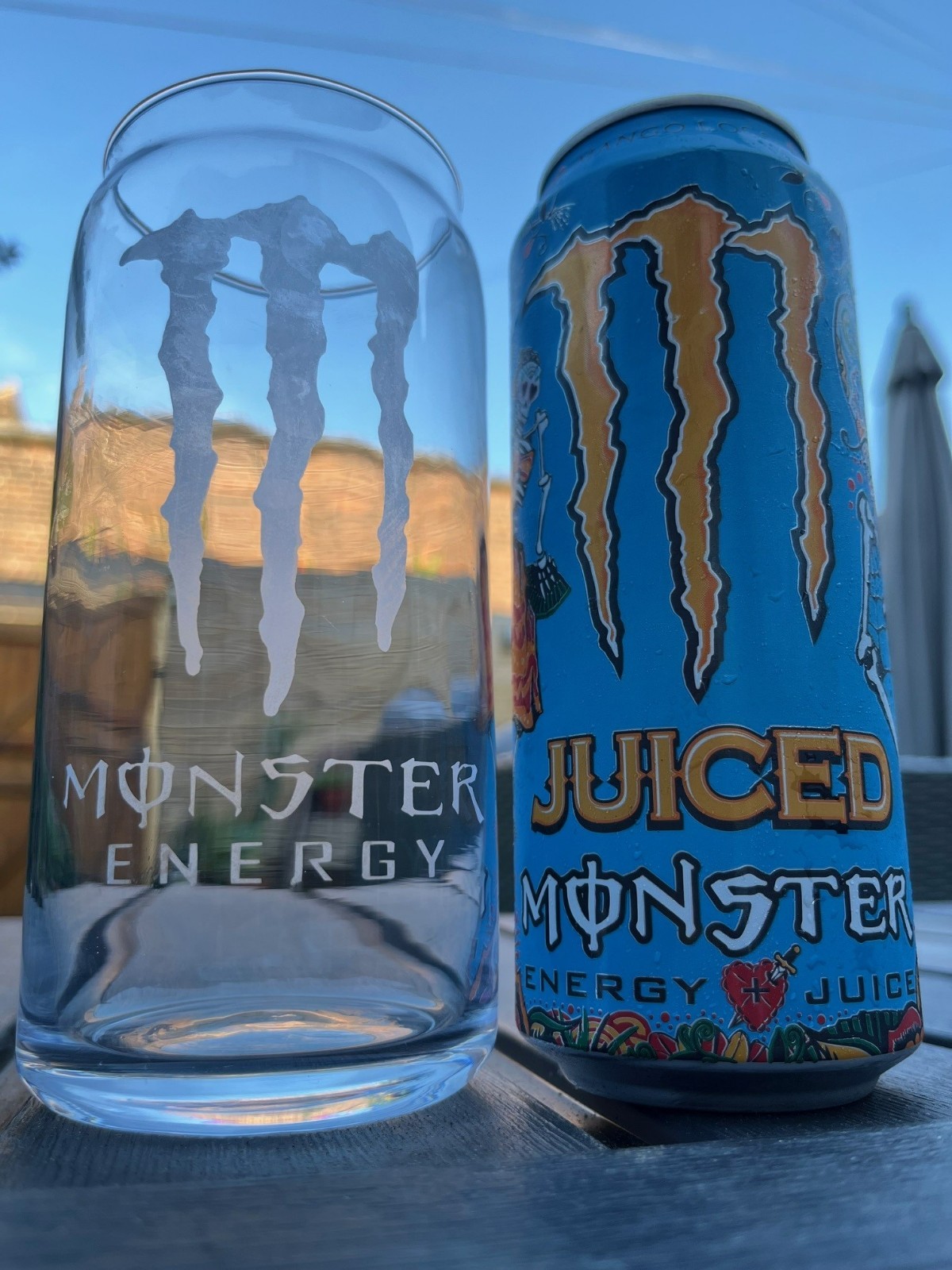 ENGRAVED MONSTER ENERGY Can shaped Glass 500ml NEW