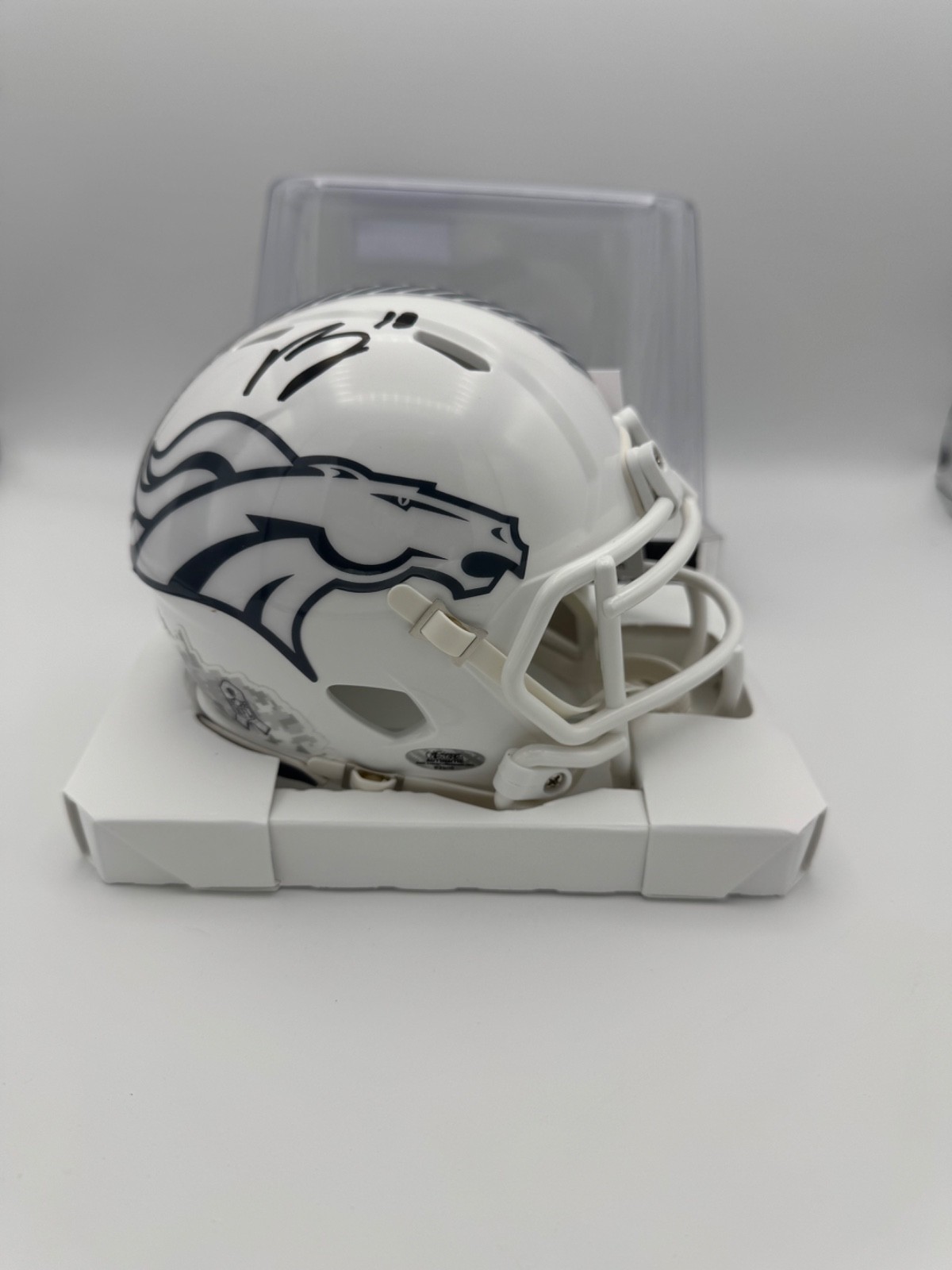 Bo Nix Signed Denver Broncos STS Speed Mini Helmet COA Holograms