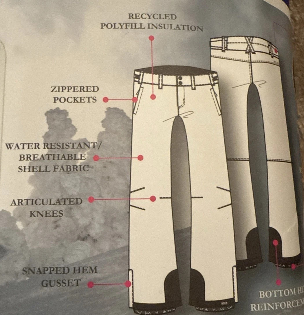 Roxy Women's Snow Pants DryFlight Technology Ski Pants Waterproof Black M