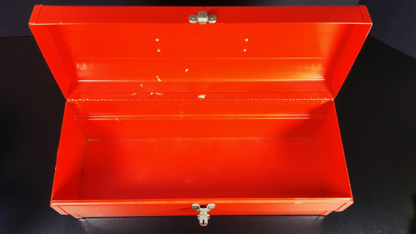 Vintage Mopar Scat Pack Metal Toolbox 1960s-70s Red with Bee Stripe & Insert