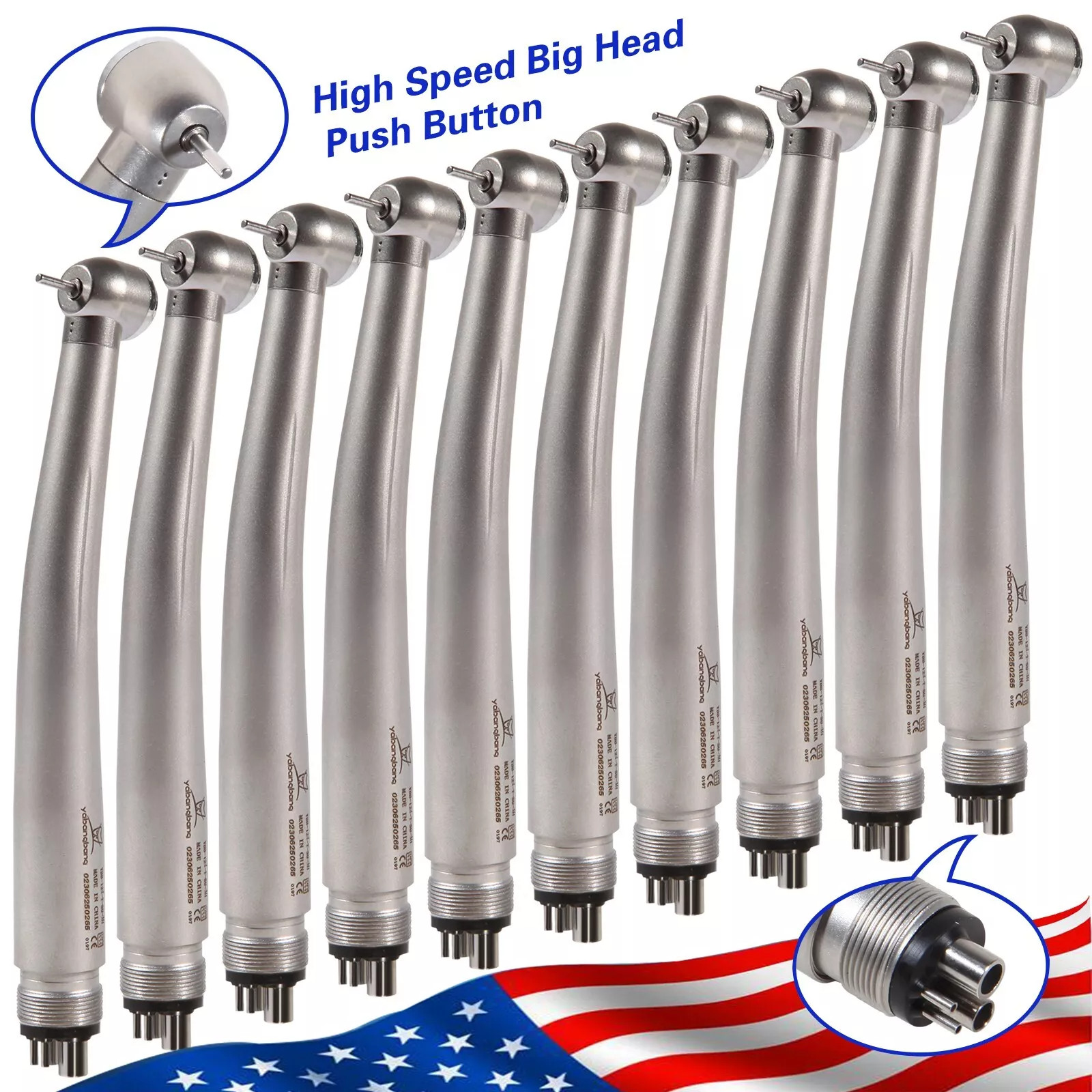 10*NSK Style PANA MAX Dental High Speed Turbine Handpiece Push Button 4Hole SALE
