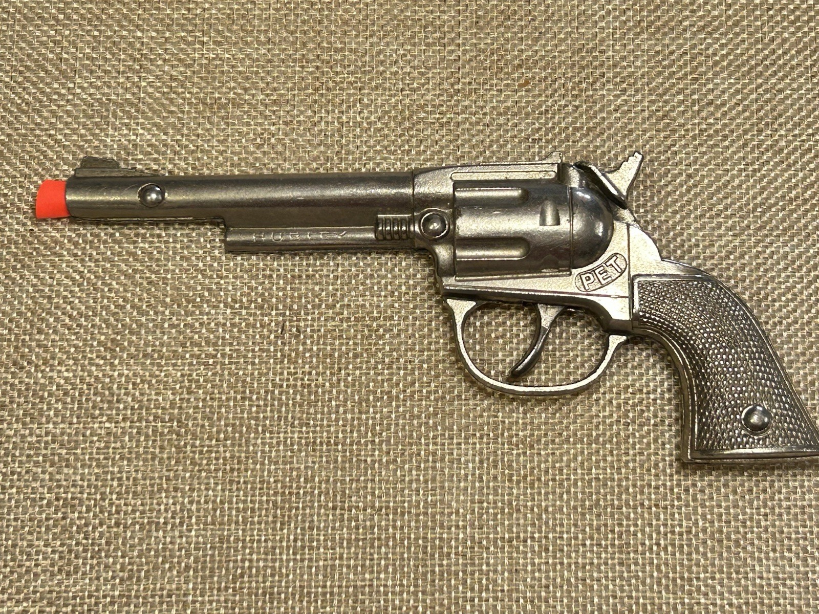 Vintage Hubley Pet Cap Gun Single Shot Mini Pistol 6" Western Cowboy Toy