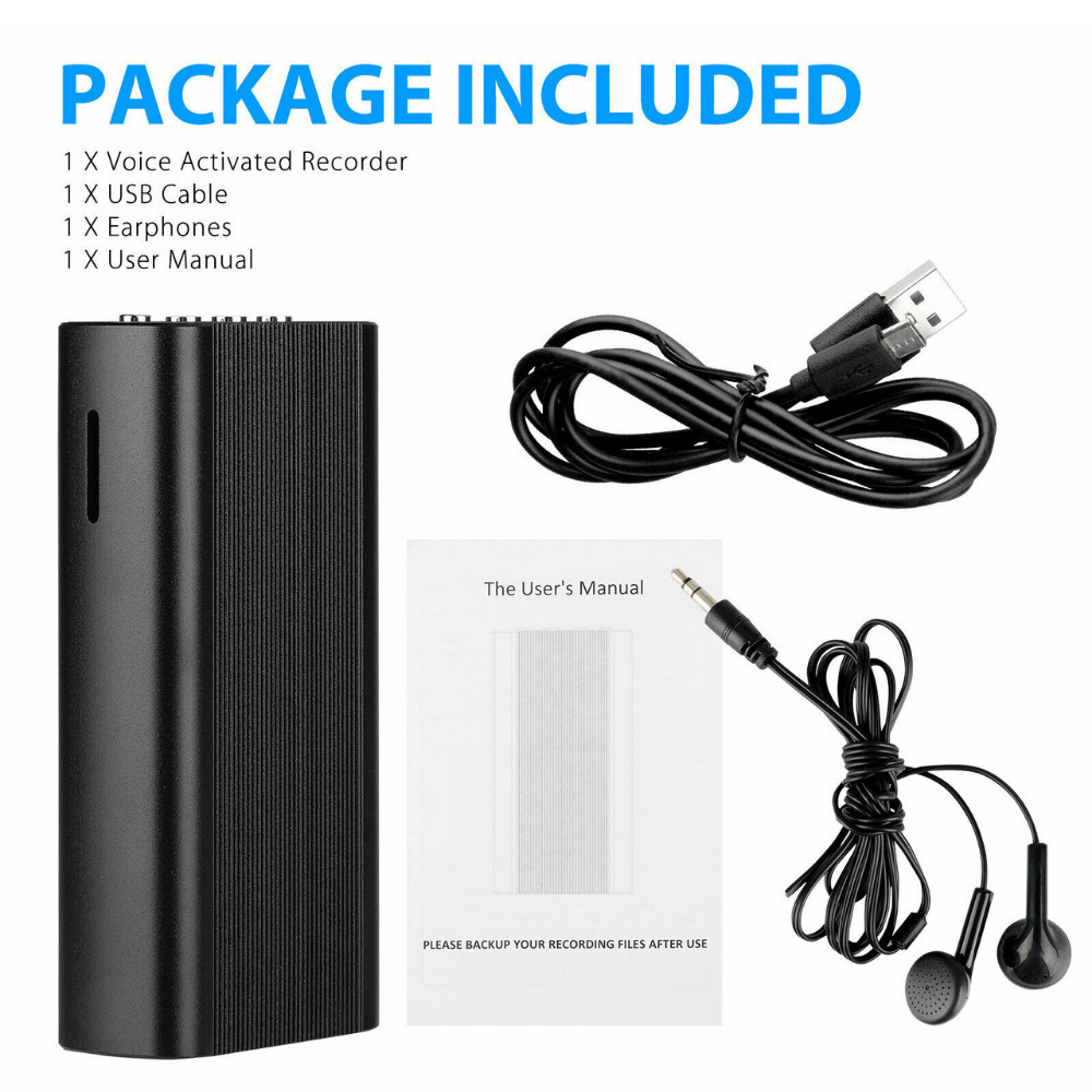 240 Hr Mini MP3 Spy Digital Voice Activated Recorder Audio Recording Device 16GB