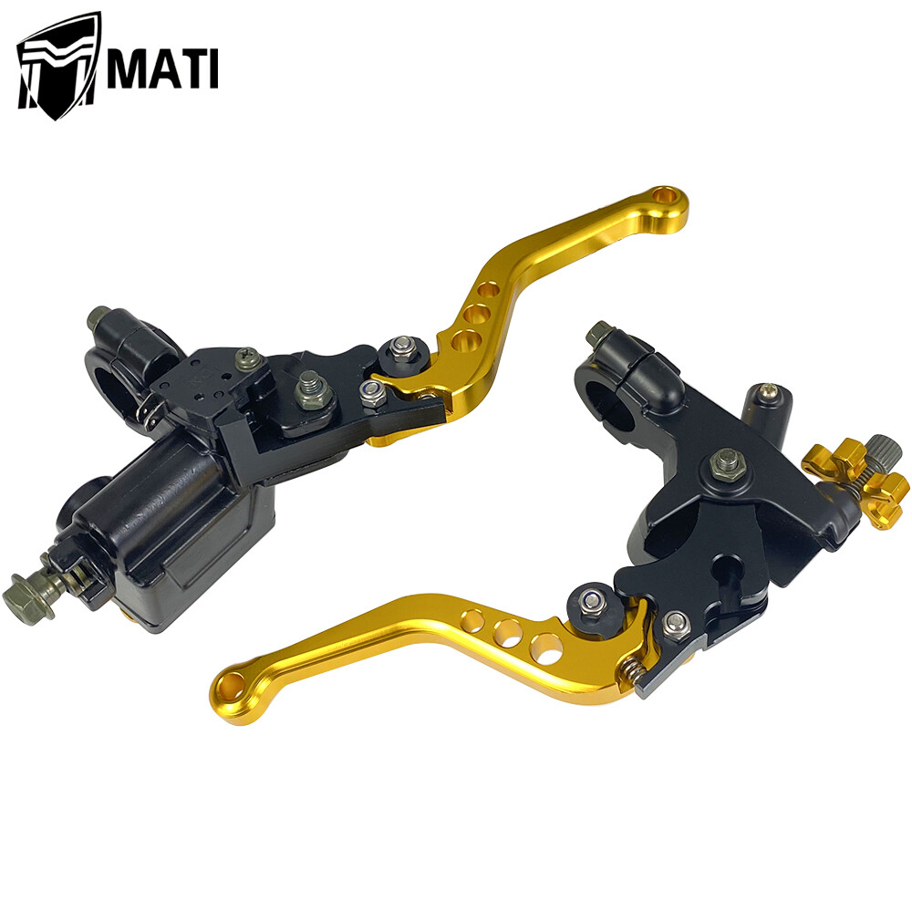 Universal 7/8'' Motorcycle CNC Brake Clutch Master Cylinder Reservoir Lever Set