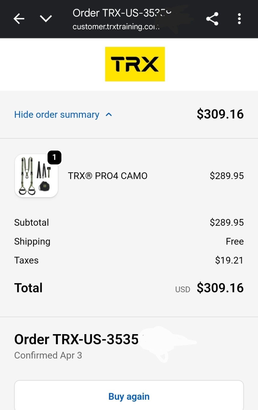 TRX Pro4 Camo Suspension Fitness Trainer