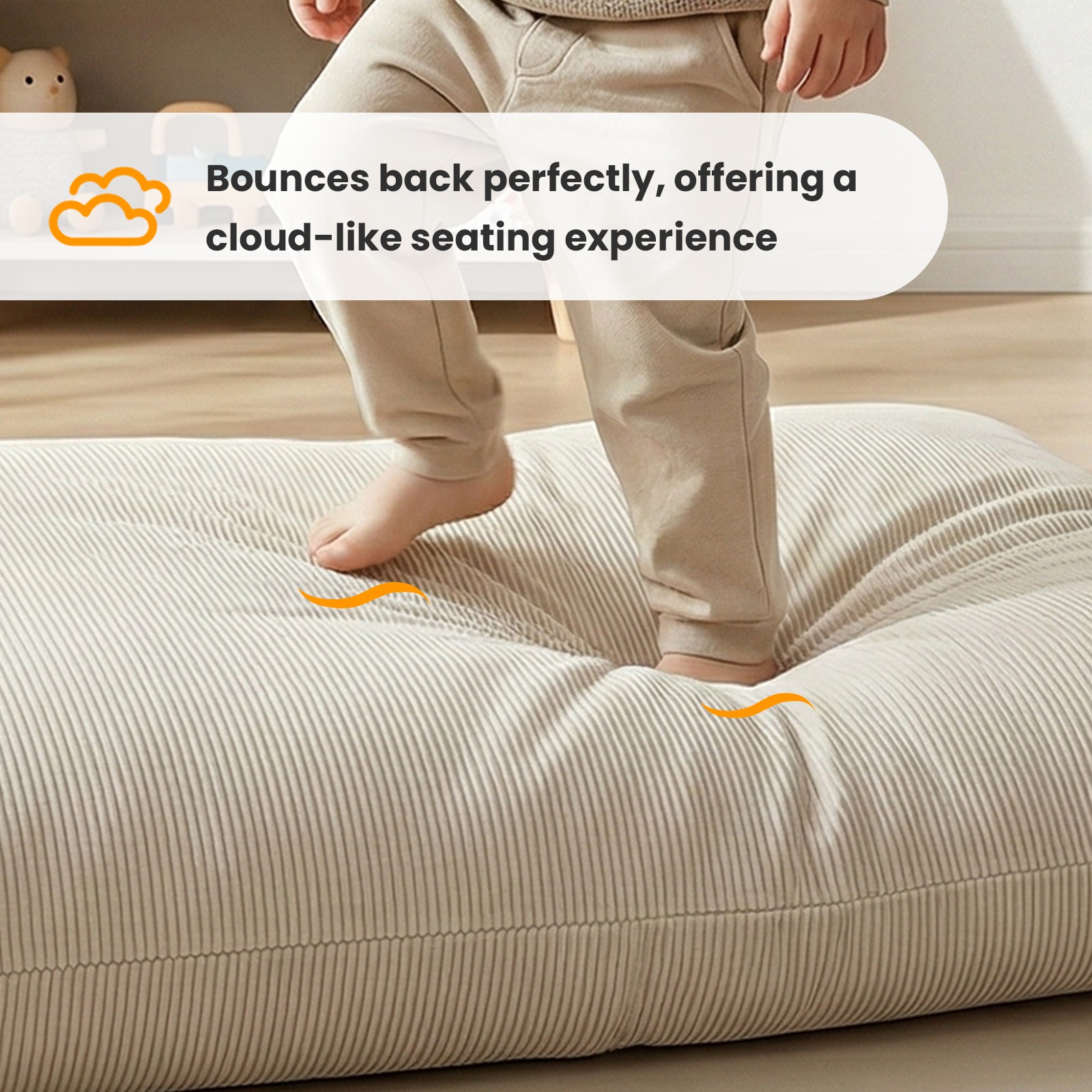 3 in 1 Kids Bean Bag Chair Bed, Convertible Chair Folds from Bean Bag to Lounger