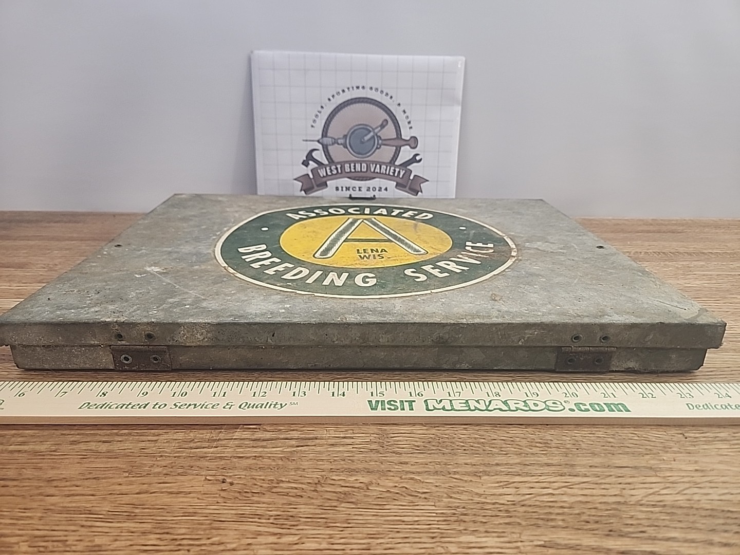 Vintage Associated Breeding Service Metal Box, Lena, WI Horse Insemination