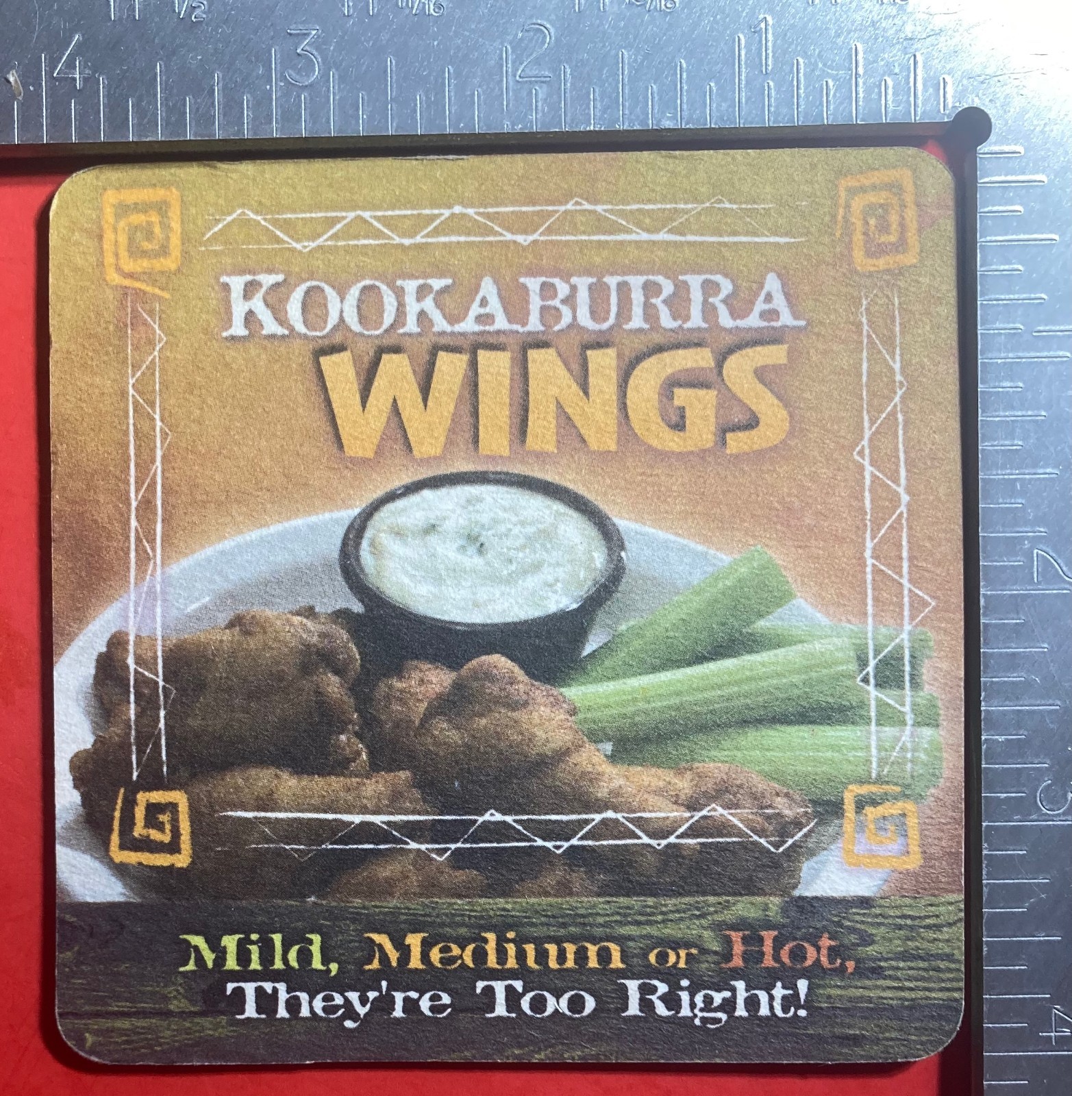 BUDWEISER cold SELECT KOOKABURRA. WINGS 4 INCH SQUARE BEER COASTER #2