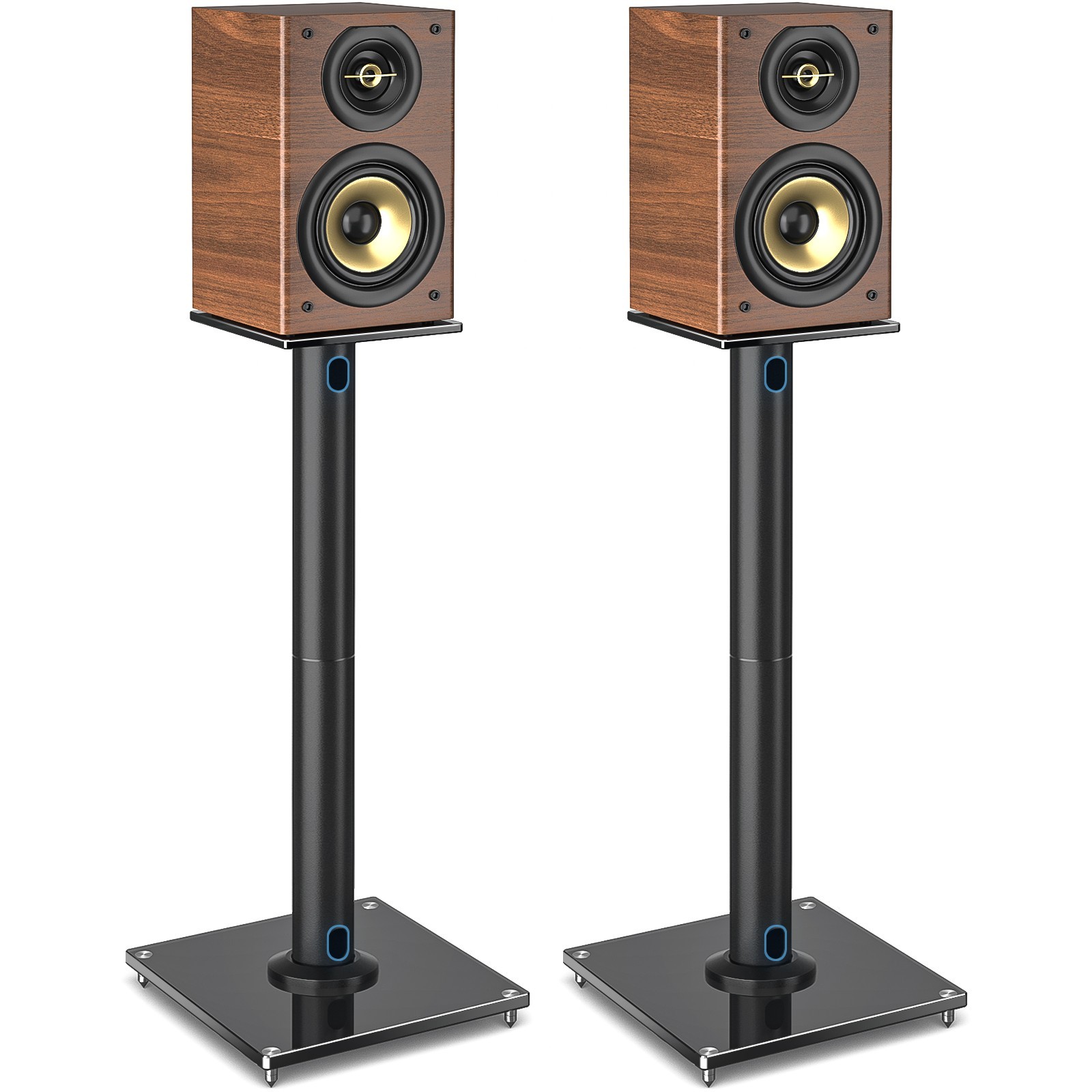 Universal Speaker Stands Pair 45° Swivel Adjustable Stands with Cable Management