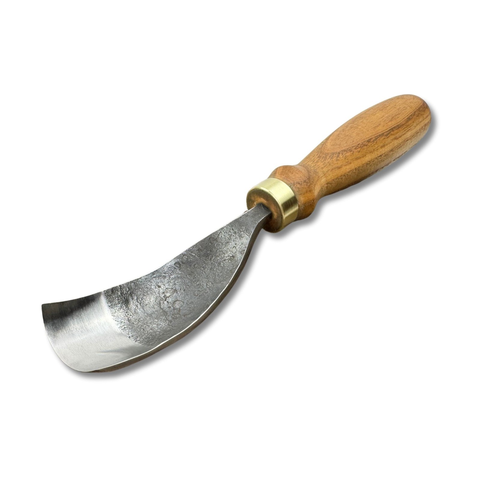 Bent Gouge – 52100 Steel Blade, Ash Handle, Custom Size, Spoon & Bowl Carving