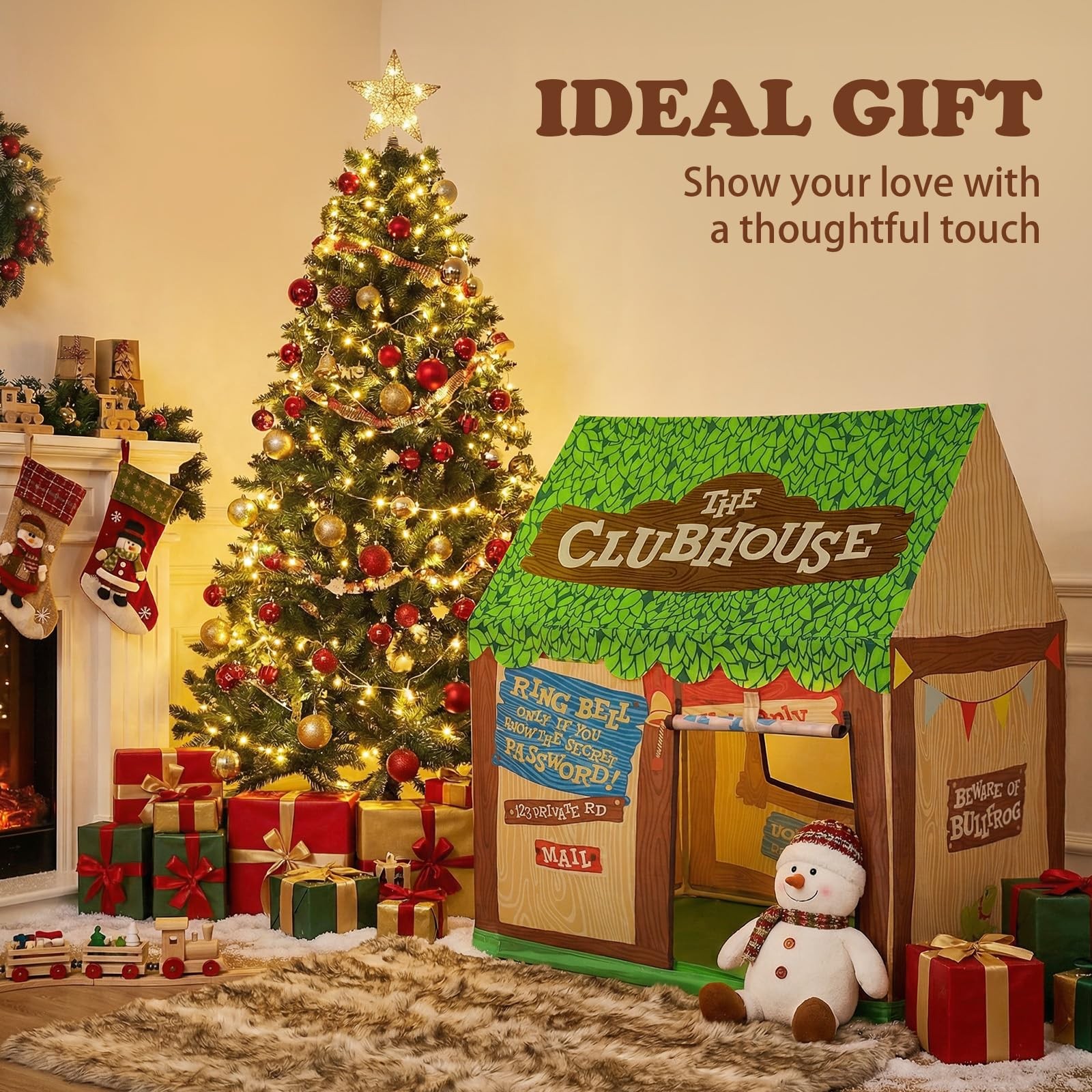 SweHouse Kids Play Tent Indoor Clubhouse Tent for Toddler with Roll-up Door ...