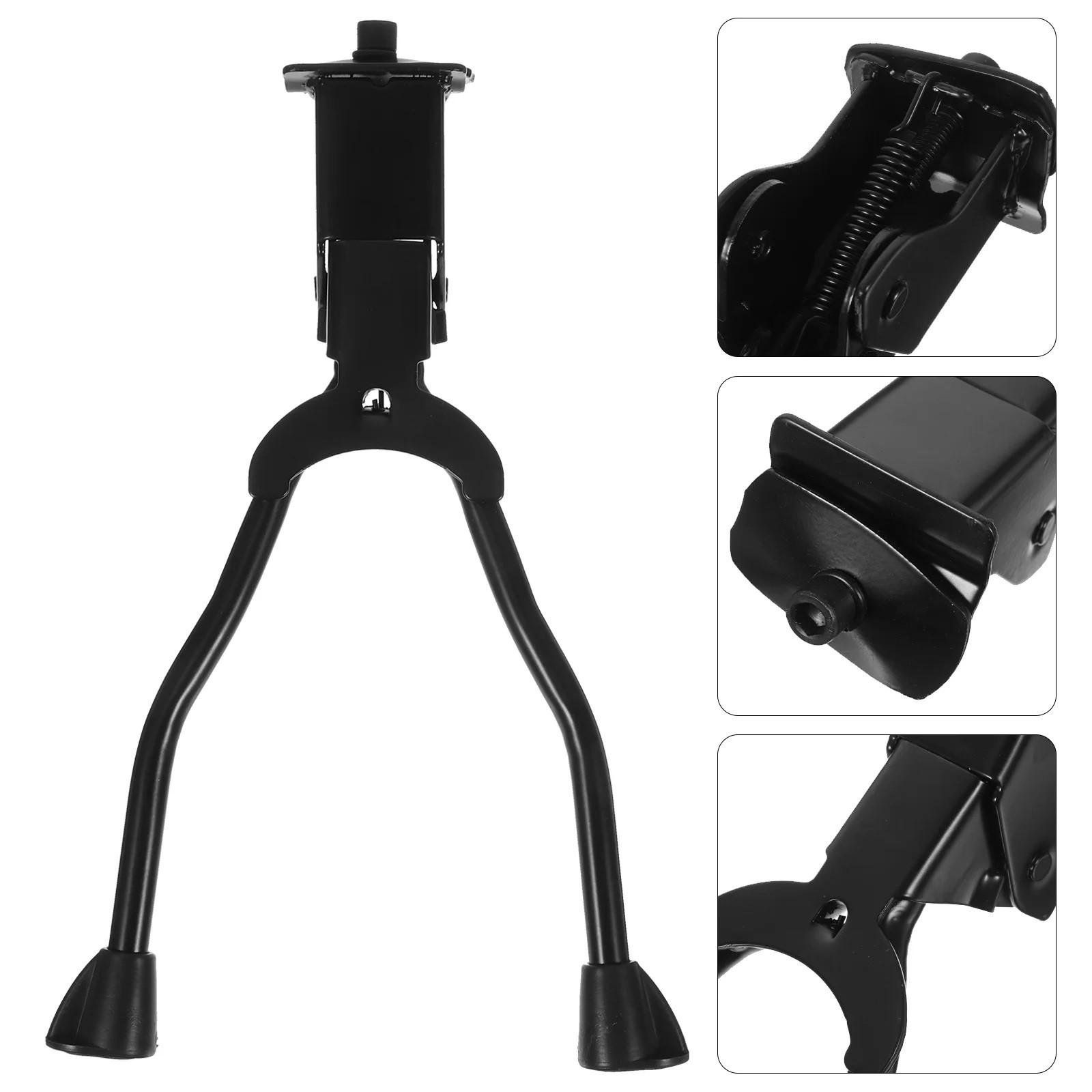 Bicycle Double Leg Side Stand Kick Kickstand Bike Support Spring Center Black