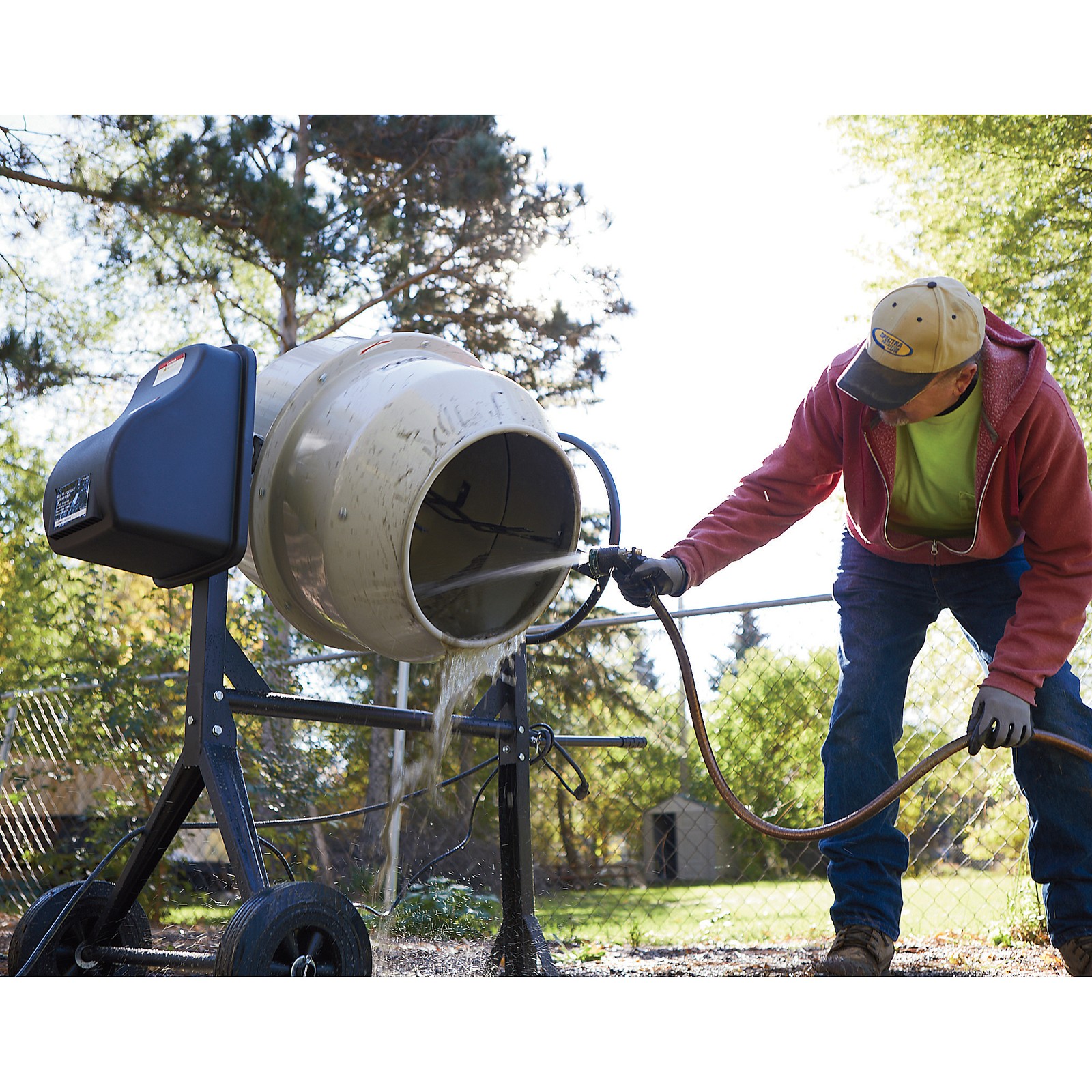 Klutch Electric Cement Mixer, 6 Cu. Ft. Drum, 3/4 HP, 120V Electric Motor