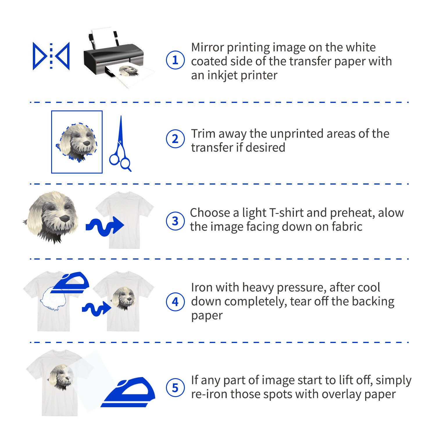 A-SUB Inkjet Printable Heat Transfer Paper DARK + LIGHT 20 Sheets Iron-On HTV
